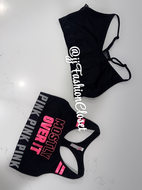 PINK Victoria's Secret Other - PINK Victoria's Secret Black  Tops with Bright Pink Logo Accents